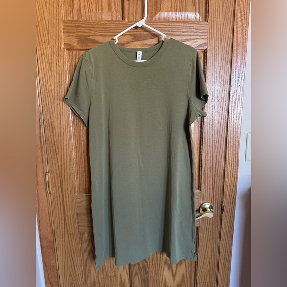 Lululemon Athletica Bronze Green Classic-Fit Cotton-Blend T-Shirt Dress - 12 - Picture 2 of 4